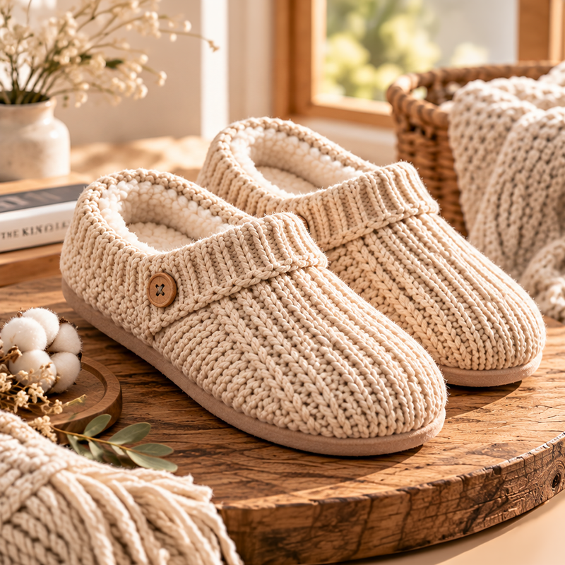 Knit house slippers